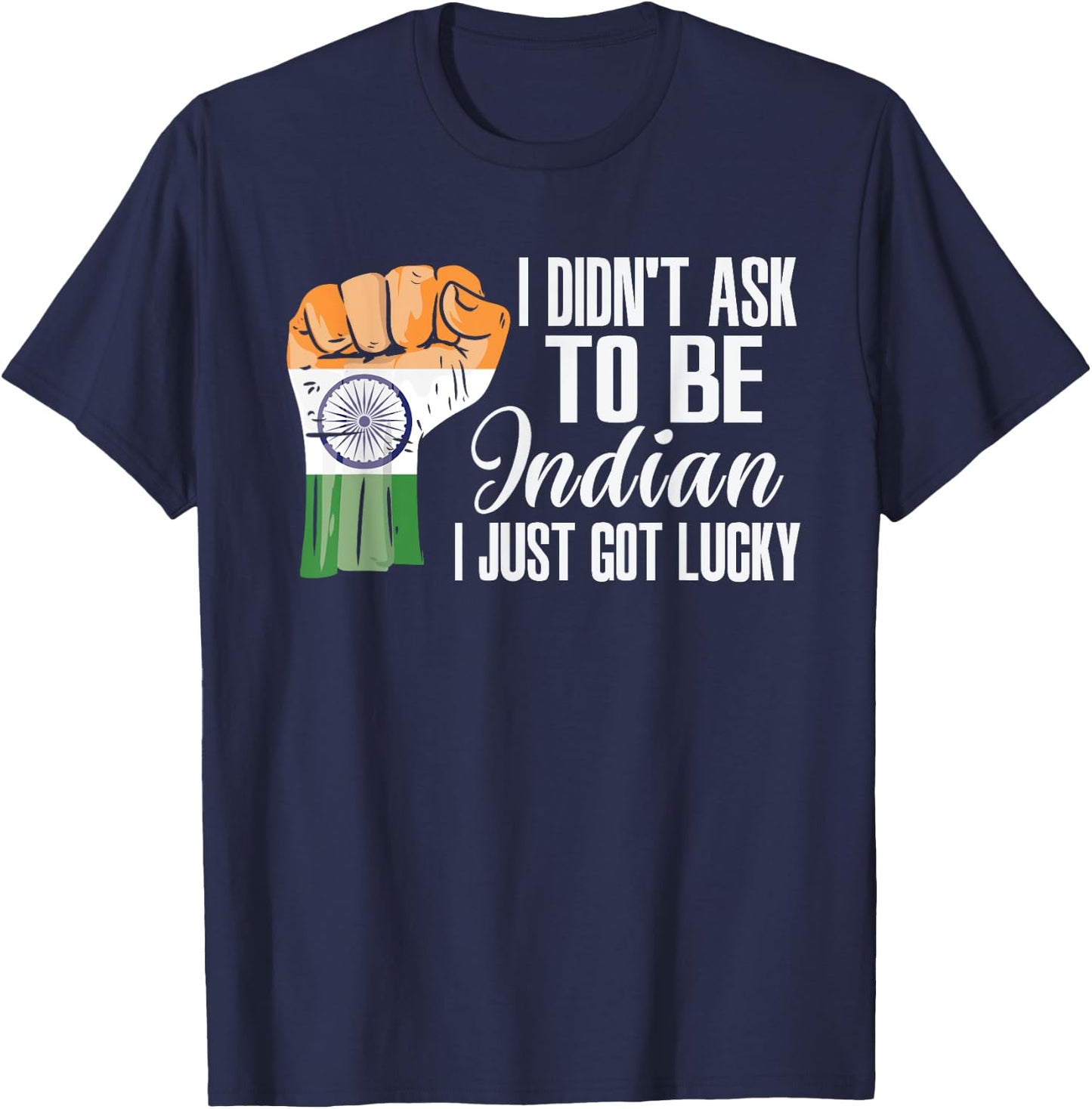 Indian India Flag Grown Indian Roots Indian Patriot T-Shirt - T-Shirt | Navy