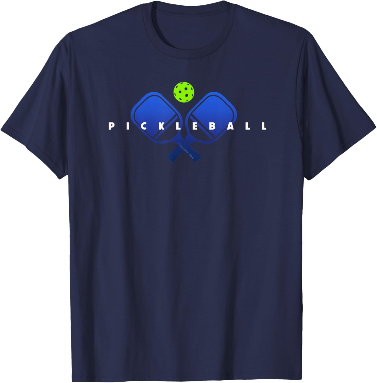 Cool Stylized Pickleball with Paddles and Ball Pickleball T-Shirt - T-Shirt | Navy