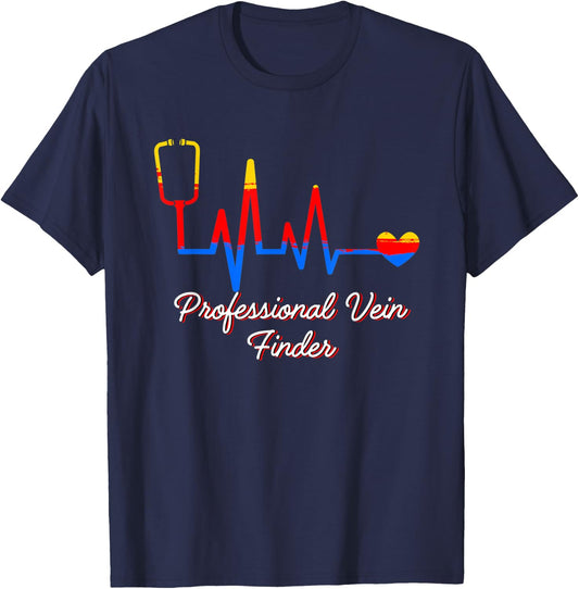 Professional Vein Finder ER Nurse Medical Staff T-Shirt - T-Shirt | Navy