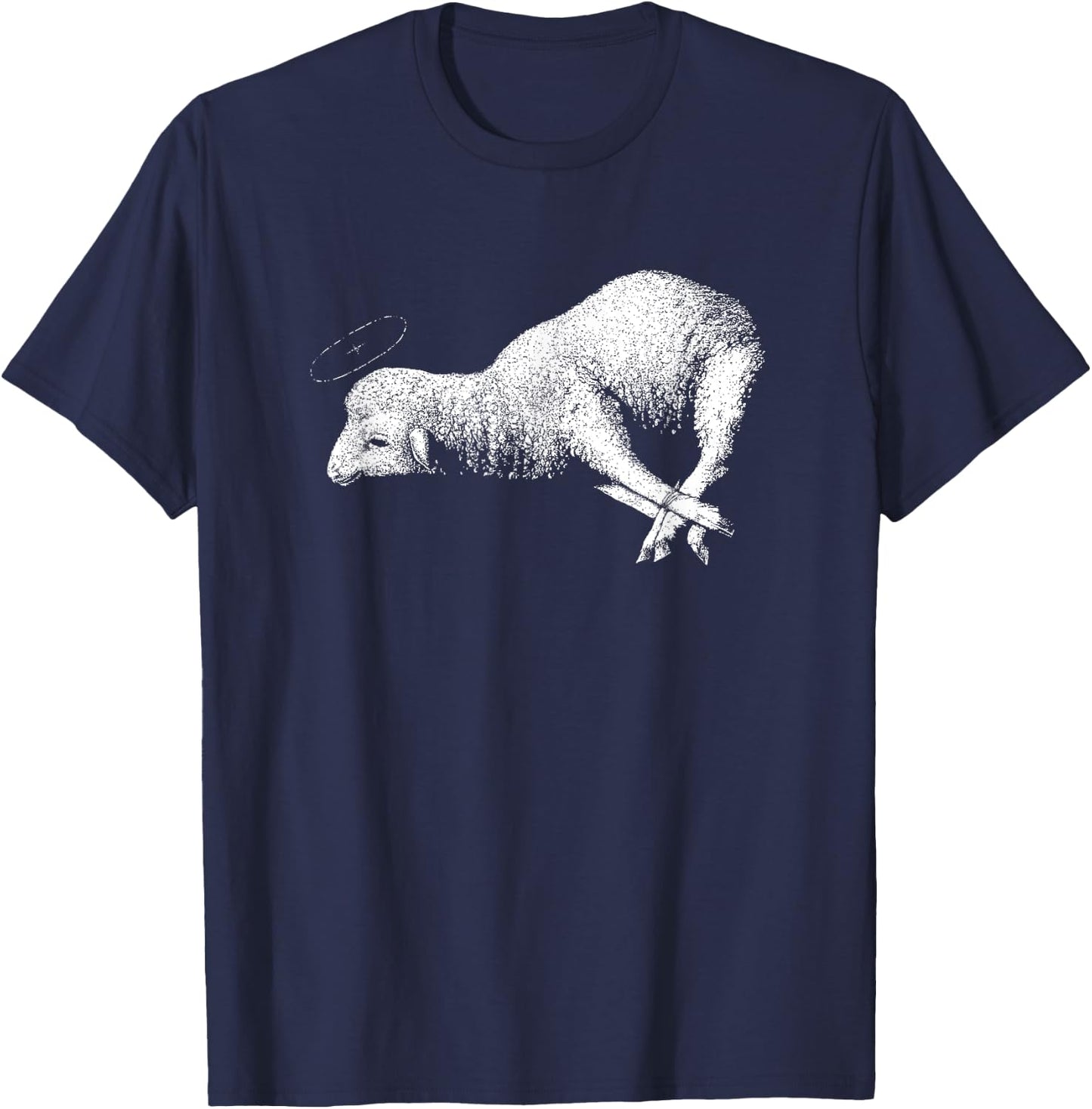 Agnus Dei, Lamb of God, Agnus Dei, Lamb of God, Jesus Christ, Christian T-Shirt - T-Shirt | Navy