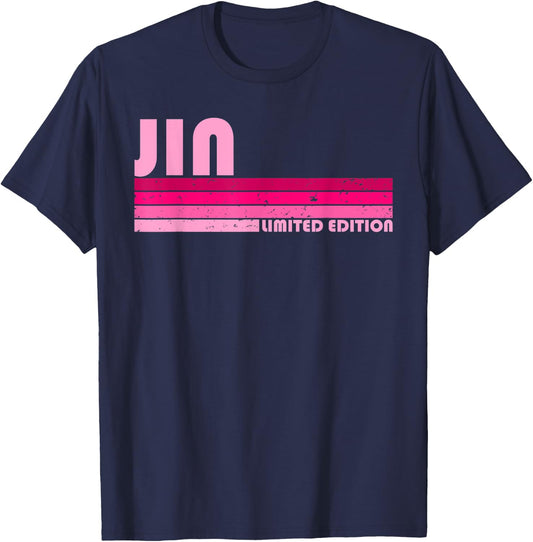 JIN Name Personalized Retro Vintage 80s 90s Birthday T-Shirt - T-Shirt | Navy