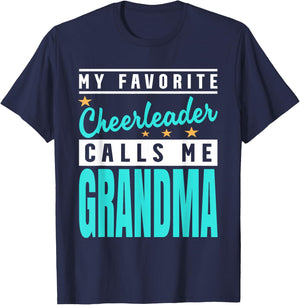 My Favorite Cheerleader Calls Me Grandma T-Shirt - T-Shirt | Navy