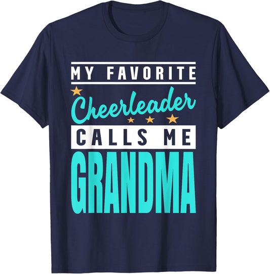 My Favorite Cheerleader Calls Me Grandma T-Shirt - T-Shirt | Navy