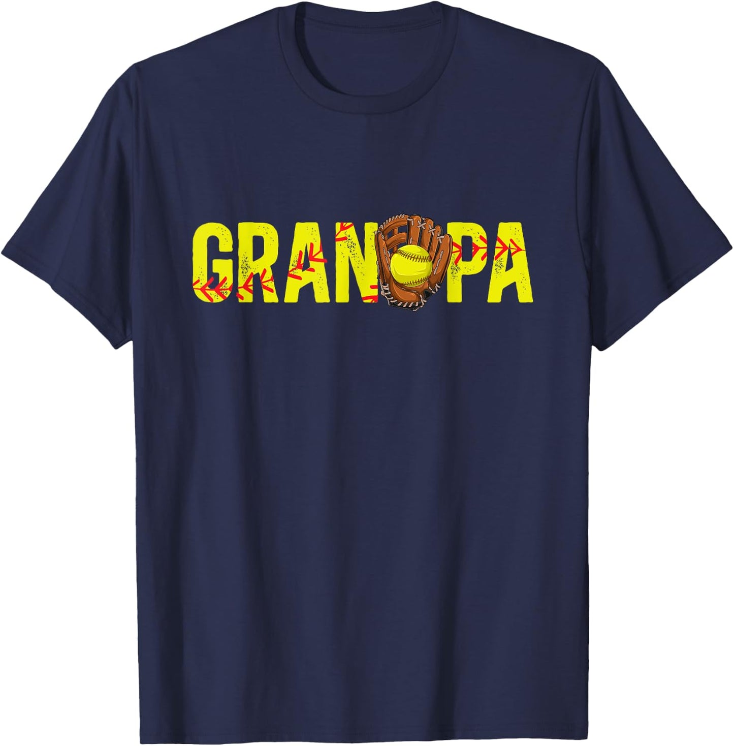 Grandpa Softball Grandpa Softball Player Grandfather T-Shirt - T-Shirt | Navy