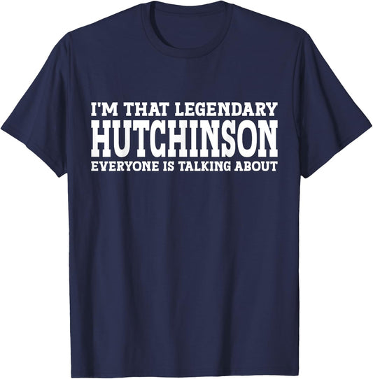 Hutchinson Surname Funny Team Family Last Name Hutchinson T-Shirt - T-Shirt | Navy