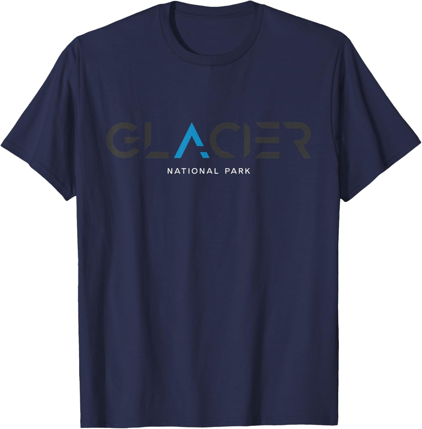 Glacier National Park Montana Tonal Retro Vintage T-Shirt - T-Shirt | Navy