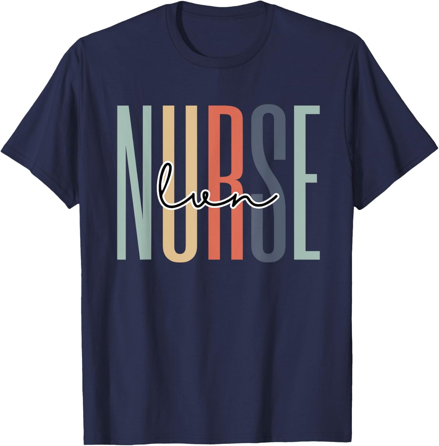 LVN Nurse Appreciation RN Registered Nurse Grad Retro T-Shirt - T-Shirt | Navy