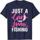 Funny Fishing Design For Girls Women Kids Angler Fish Lover T-Shirt - T-Shirt | Navy