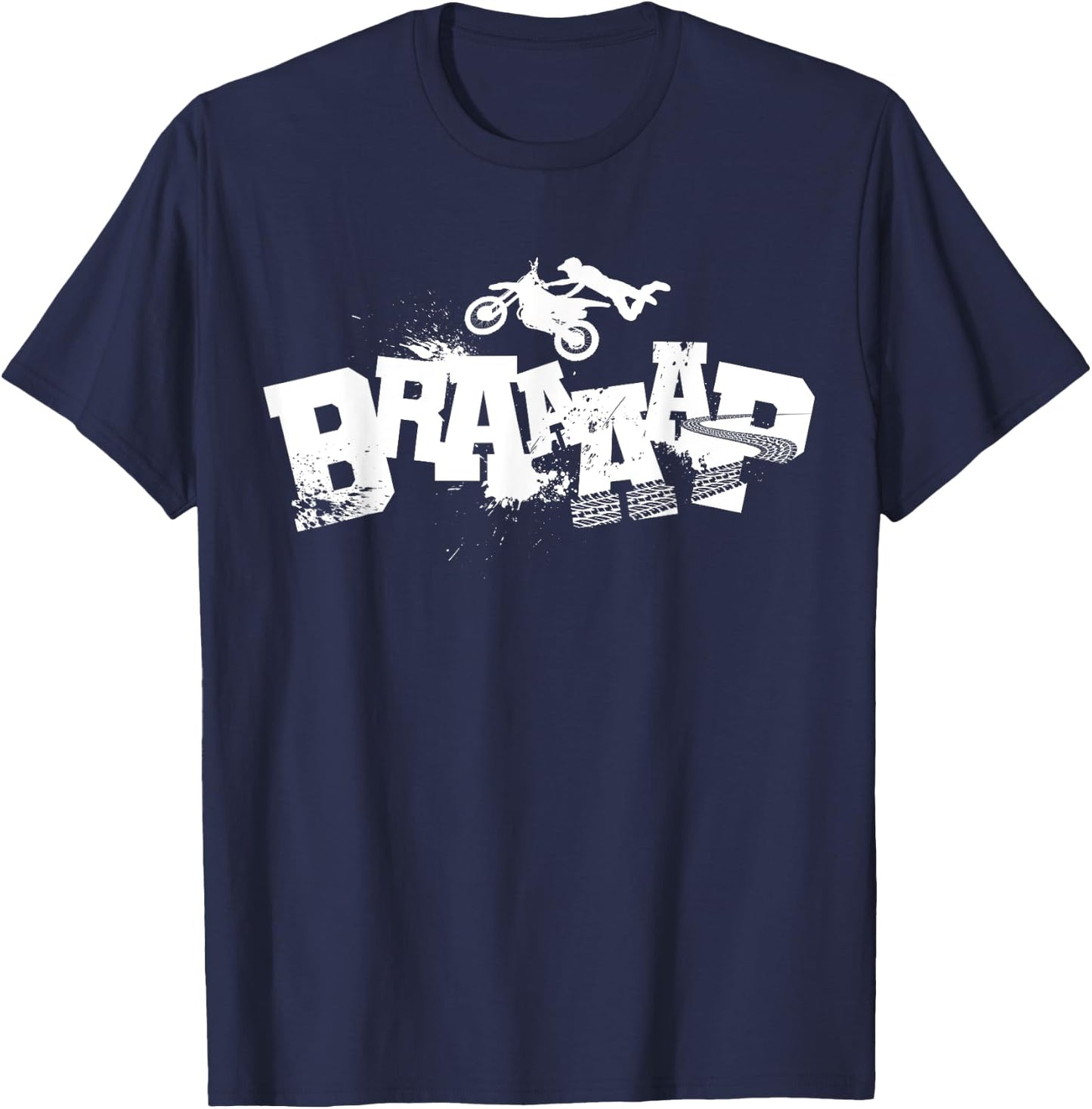 Braaap | Dirt Biking | Boys Dirt Bike T-Shirt - T-Shirt | Navy