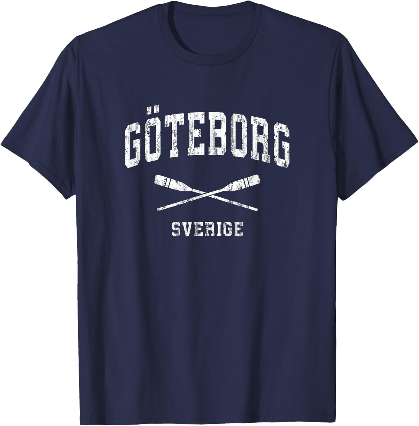 Gothenburg Sweden Vintage Nautical Paddles Sports Oars T-Shirt - T-Shirt | Navy