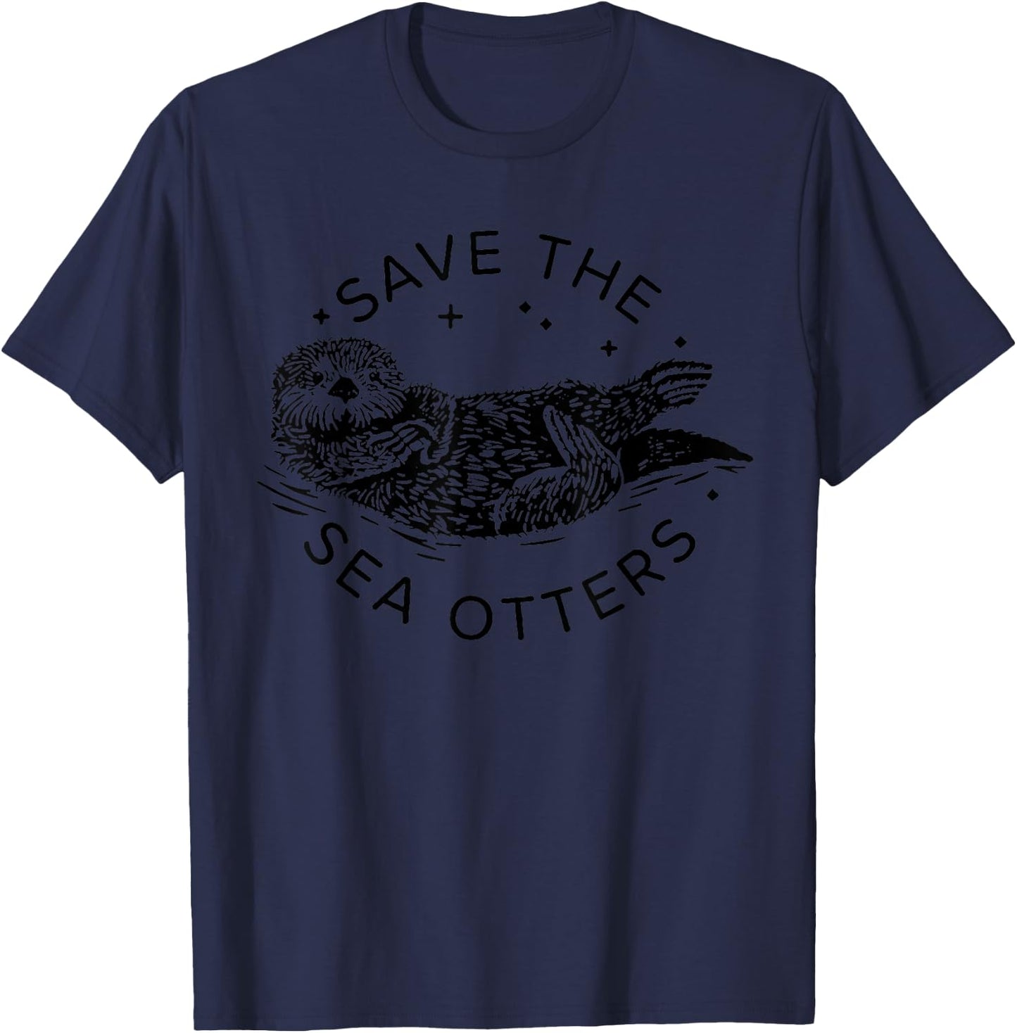 Save The Sea Otters T-Shirt - T-Shirt | Navy