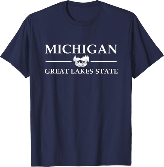 Michigan Souvenir Keepsake Great Lakes State for Adults Kids T-Shirt - T-Shirt | Navy