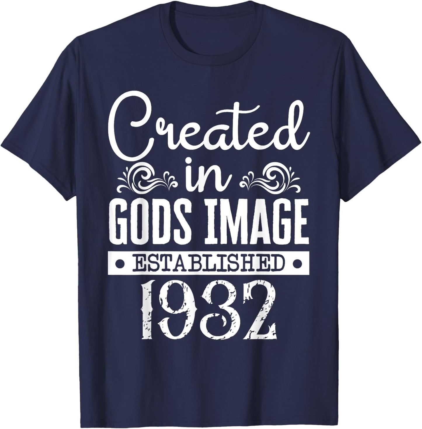 Created In Gods Image Established 1932 Religious Christian T-Shirt - T-Shirt | Navy
