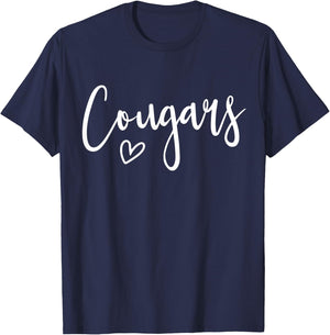 Cougars High School Cougars Sports Team Women's Cougars T-Shirt - T-Shirt | Navy
