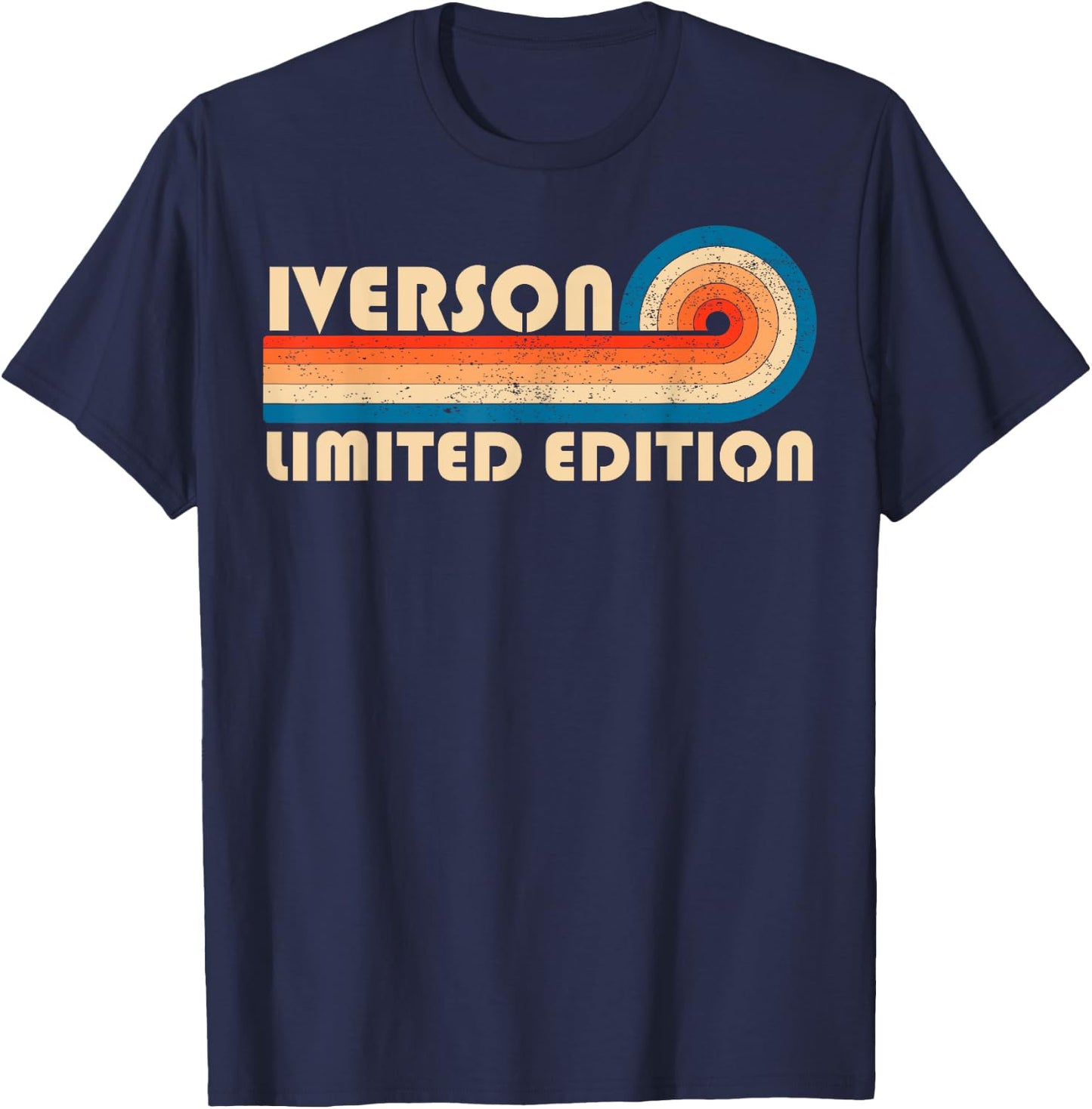 Iverson Surname Retro Vintage 80s 90s Birthday Reunion T-Shirt - T-Shirt | Navy