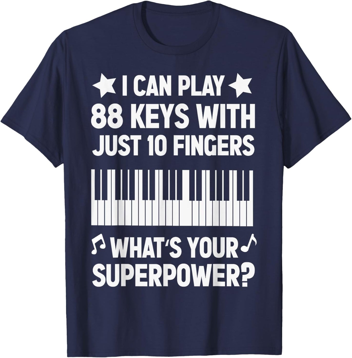 Piano Jazz Music Keyboard Composer Piano Player Superpower T-Shirt - T-Shirt | Navy