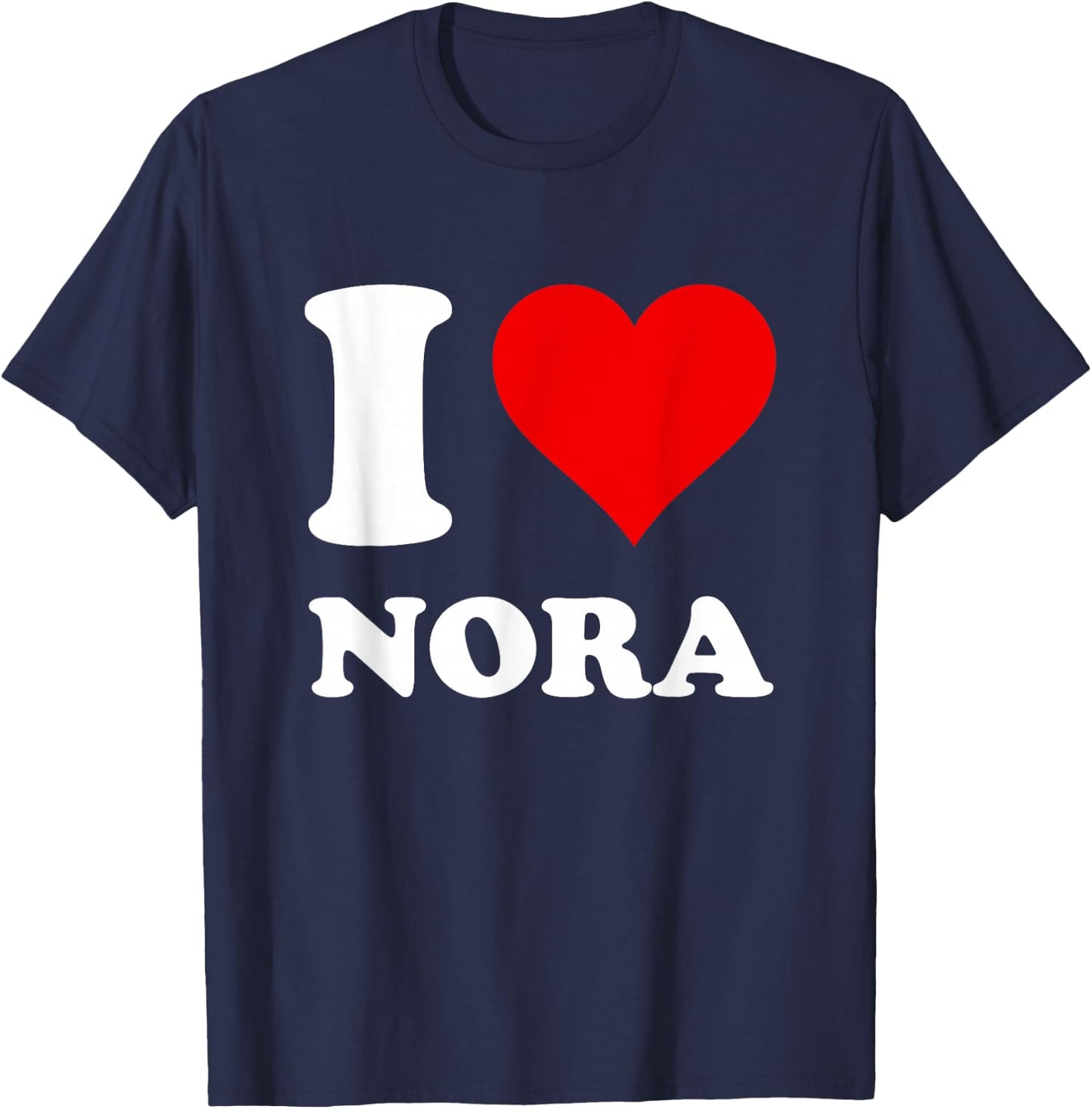 Red Heart I Love Nora T-Shirt - T-Shirt | Navy
