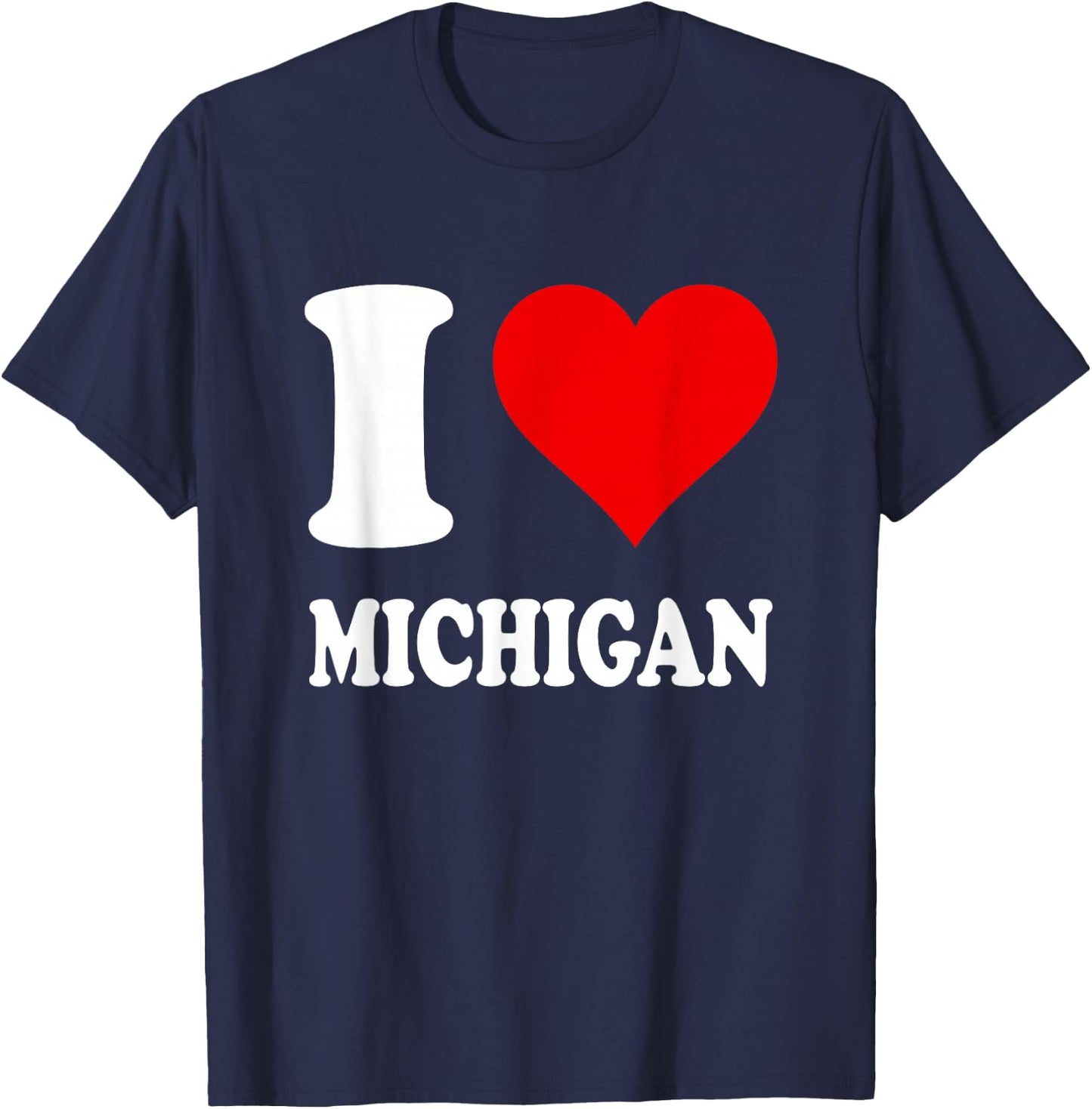 Red Heart I Love Michigan T-Shirt - T-Shirt | Navy
