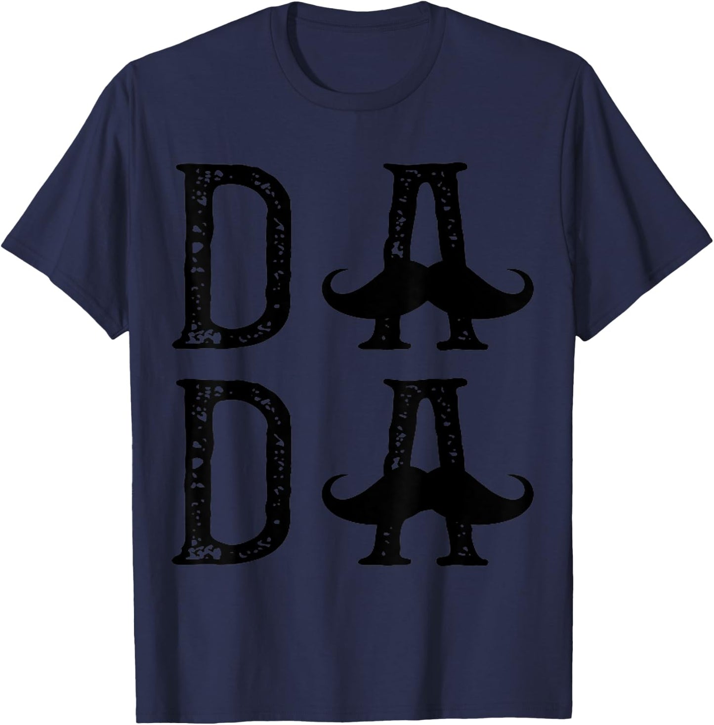Vintage Dada Mustache Funny Dad Gift T-Shirt - T-Shirt | Navy