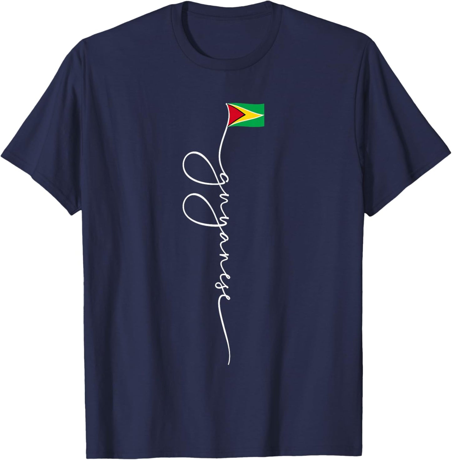 Guyana Signature Guyanese Flag T-Shirt - T-Shirt | Navy