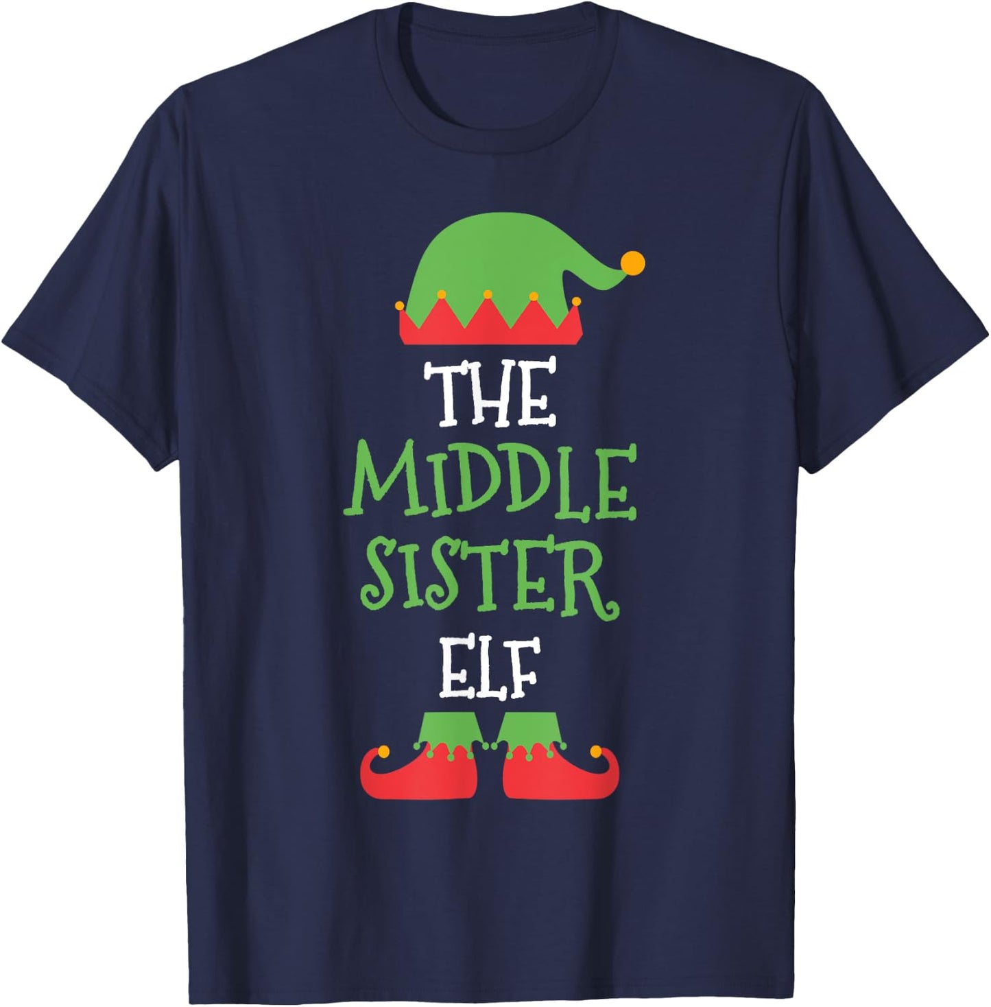 I'm The Middle Sister Elf Christmas Family Matching Group Gi T-Shirt - T-Shirt | Navy