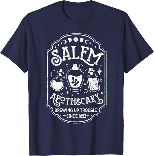 Salem Apothecary Halloween Salem Witch Herbal Potions 1692 T-Shirt - T-Shirt | Navy