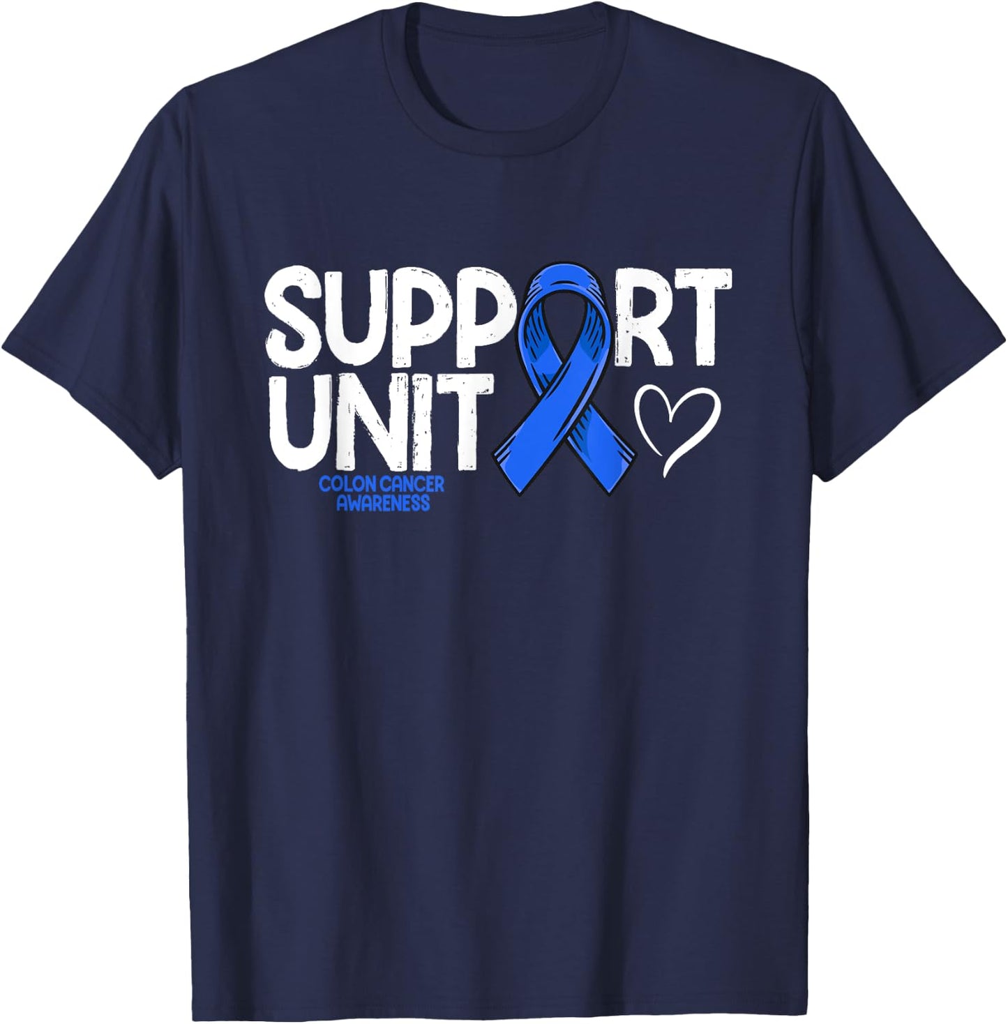 Colon Cancer Support Unit Family Blue Colon Cancer Awareness T-Shirt - T-Shirt | Navy