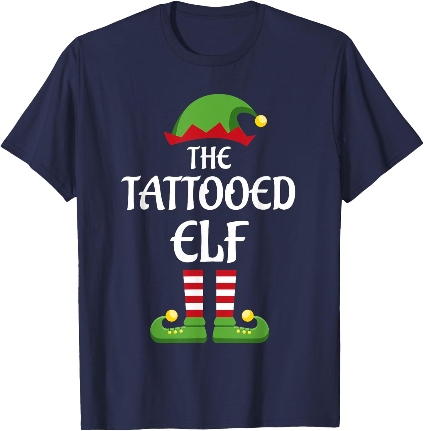 Tattooed Elf Family Matching Group Christmas T-Shirt - T-Shirt | Navy