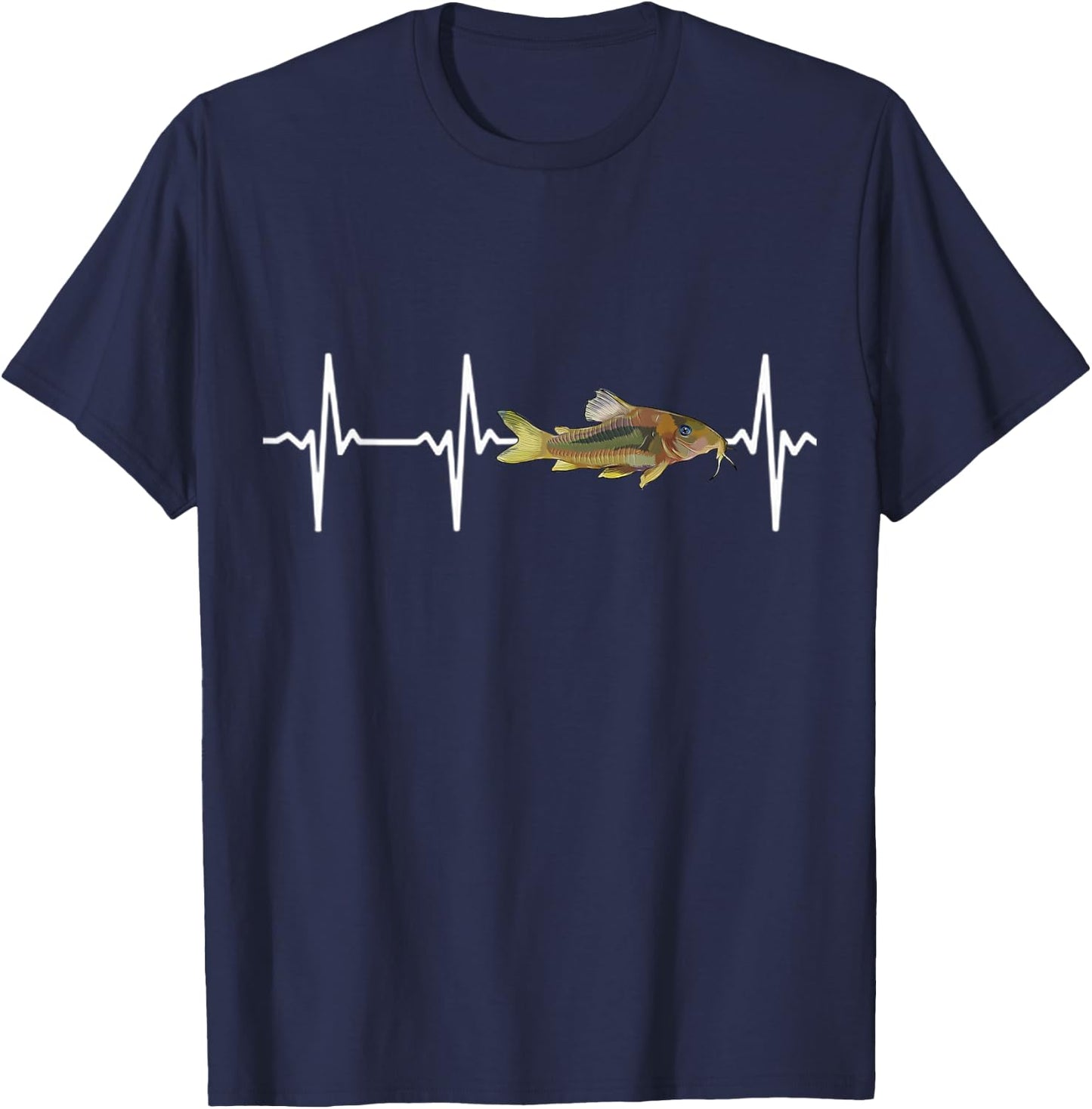 Corydoras Catfish Heartbeat For Fishkeeping Aquarium Lovers T-Shirt - T-Shirt | Navy
