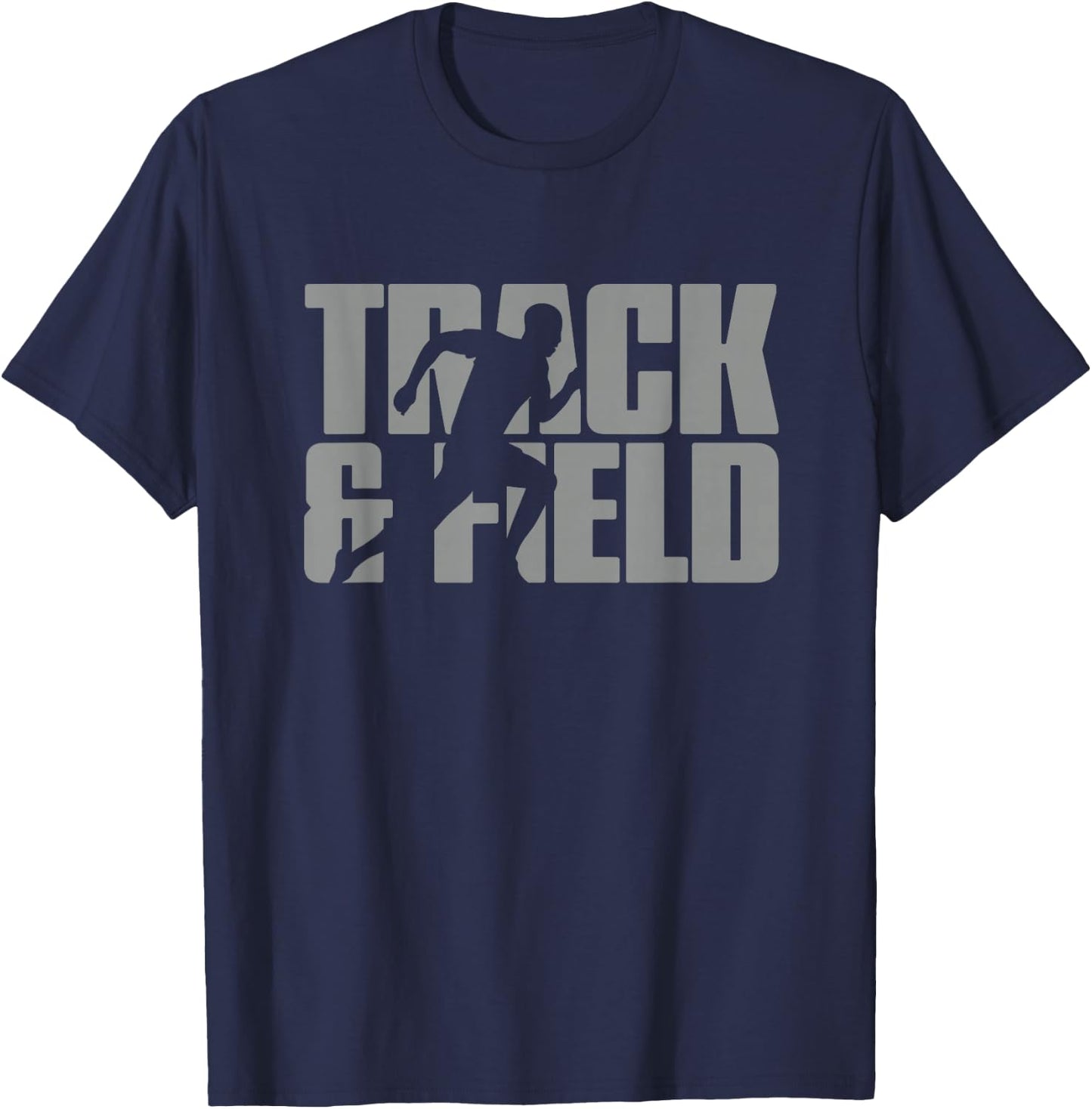 Track & Field Themed Design Graphic Track & Field T-Shirt - T-Shirt | Navy