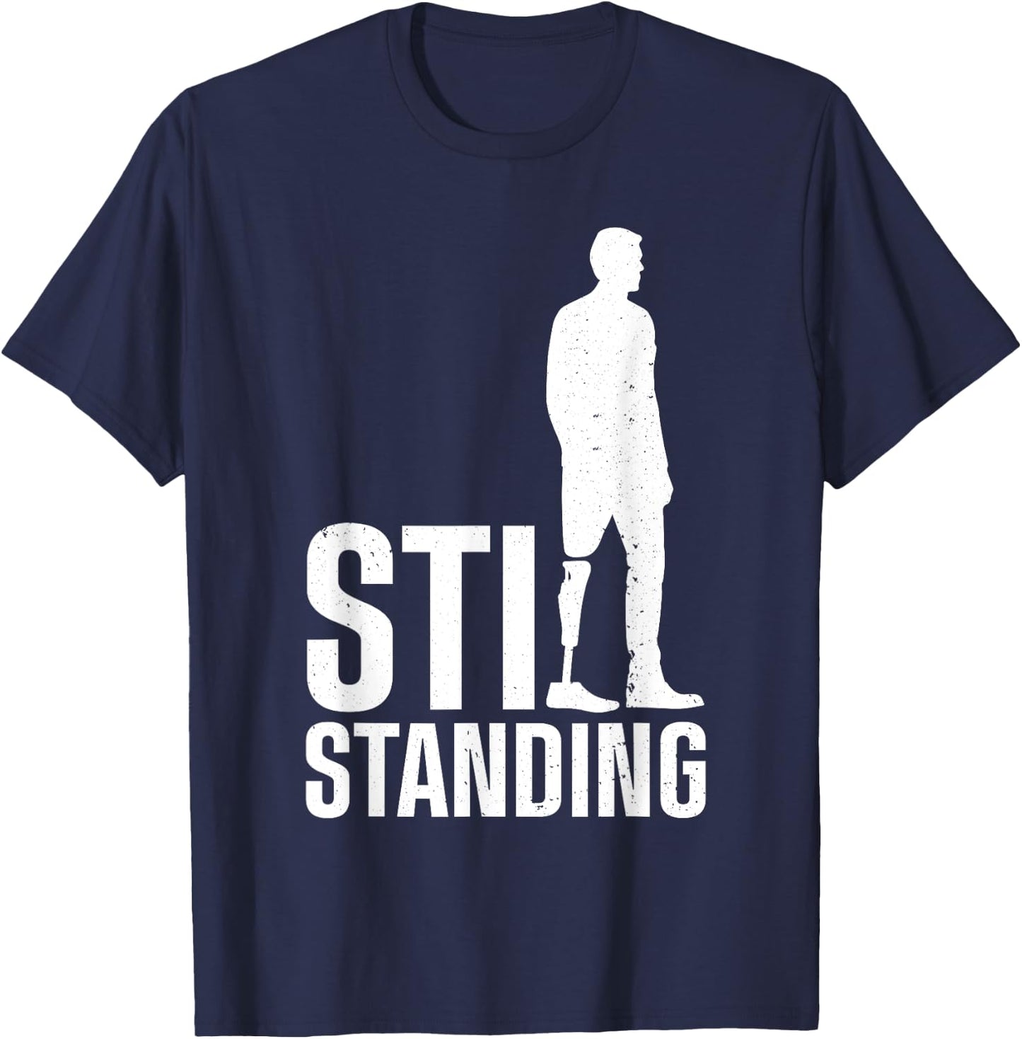 Cool Leg Amputee Art Women Prosthetic Leg Amputation T-Shirt - T-Shirt | Navy