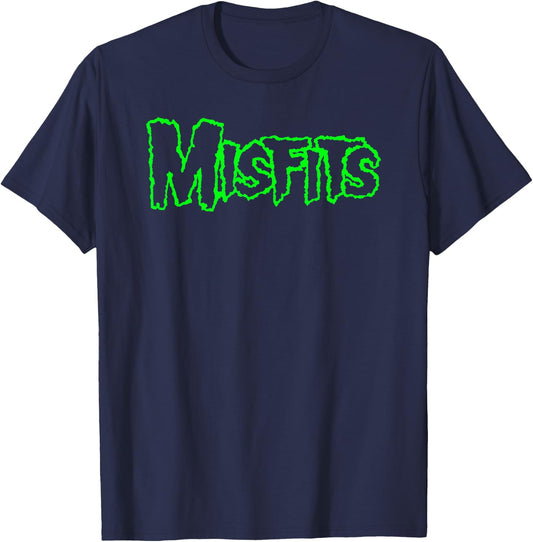 Misfits – Green Logo T-Shirt - T-Shirt | Navy