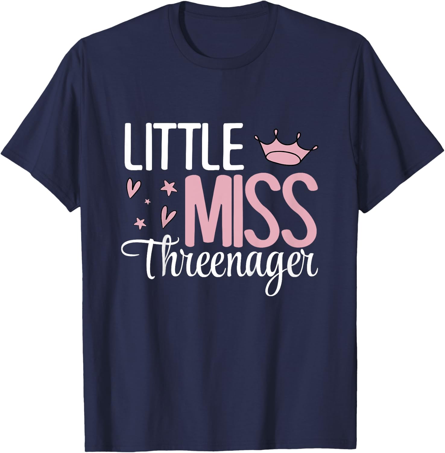 Little Miss Threenager T-Shirt - T-Shirt | Navy