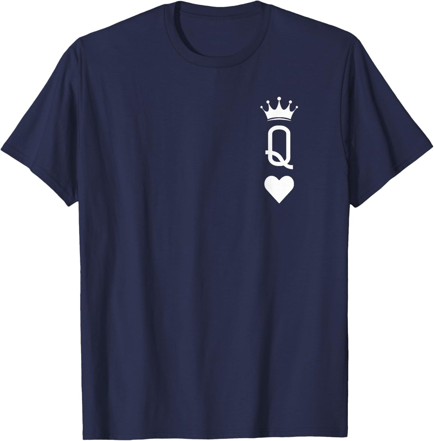 Queen of Heart Playing Card Vintage Crown Matching Women T-Shirt - T-Shirt | Navy