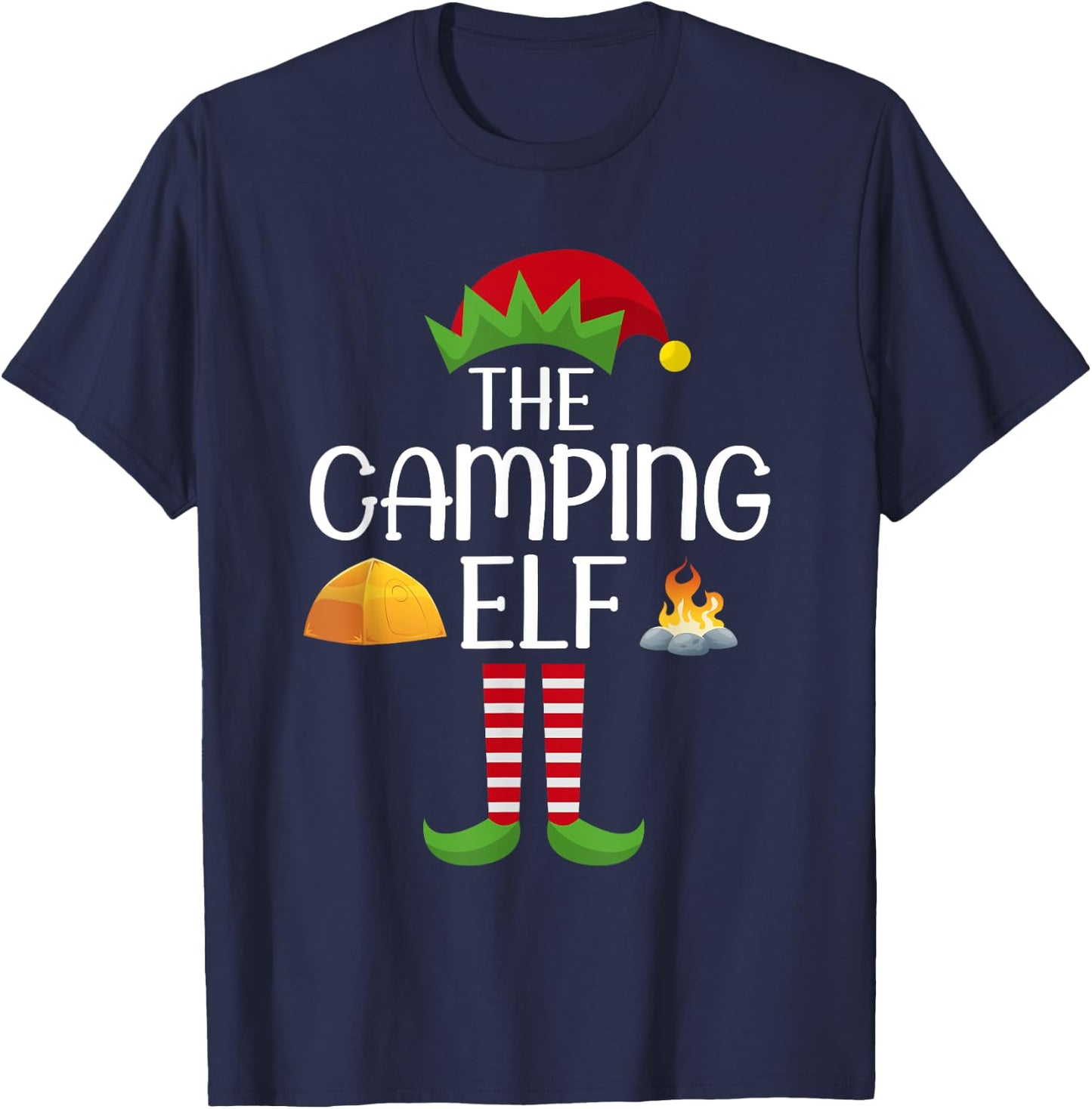 Elf Group Matching Family Christmas Costume The Camping ELF T-Shirt - T-Shirt | Navy