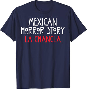 Funny Mexican La Chancla Survivor Mexican Horror Story T-Shirt - T-Shirt | Navy