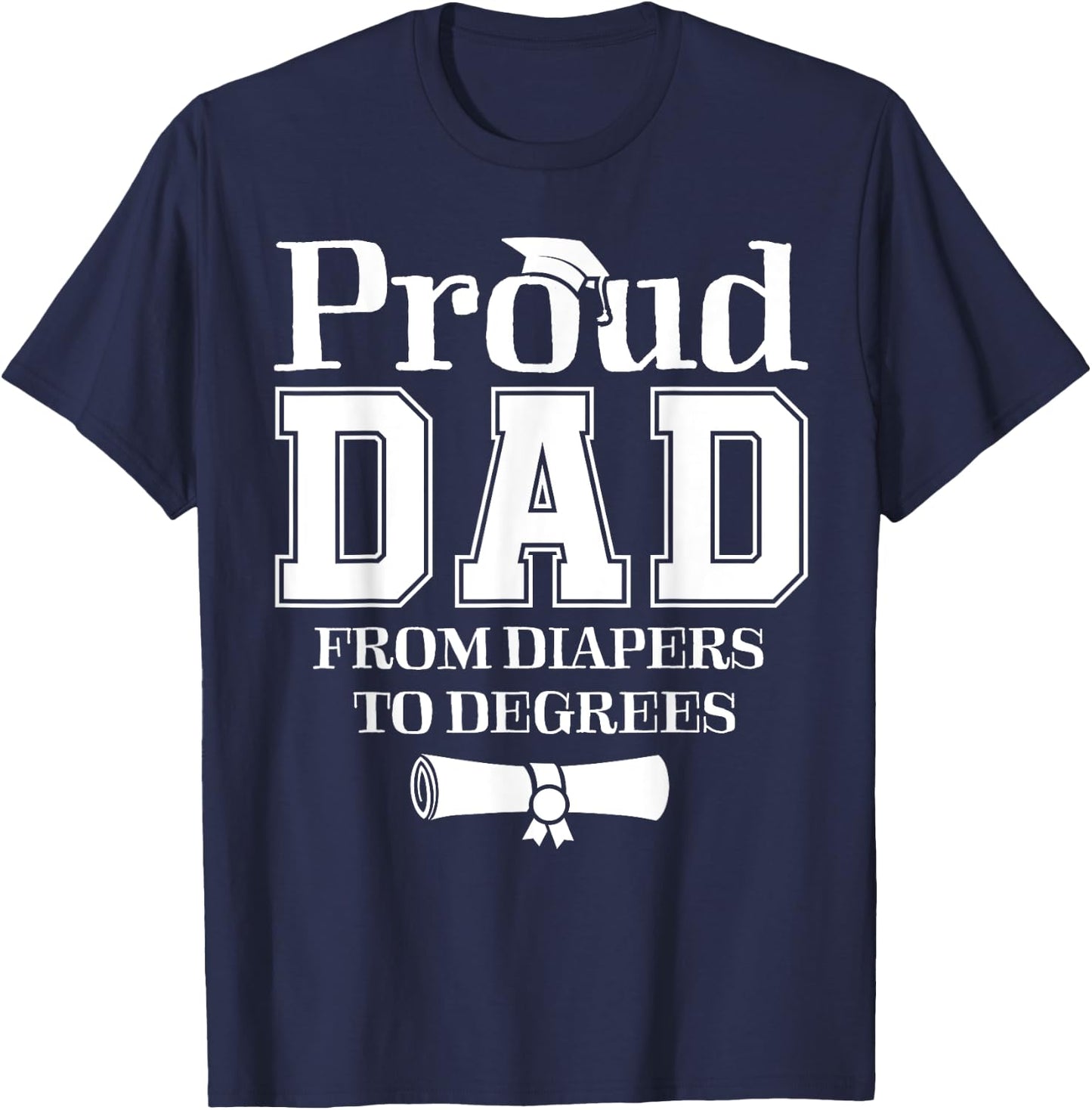 Proud Dad of 2023 Graduate Father Senior 23 Graduation Gift T-Shirt - T-Shirt | Navy