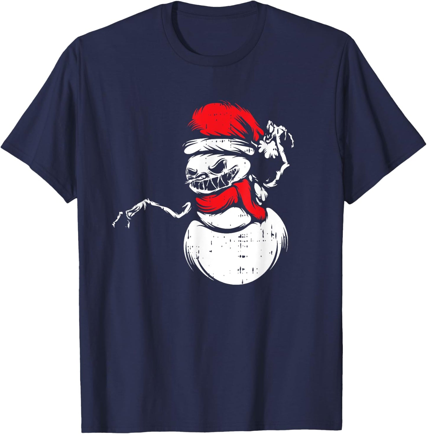 Monster Snowman Santa Hat Christmas Pajama X-Mas Winter T-Shirt - T-Shirt | Navy