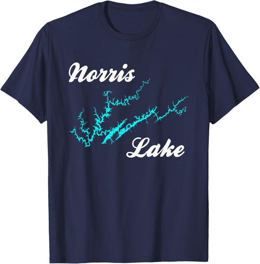 Minimalist Norris Lake, Tennessee T-Shirt - T-Shirt | Navy