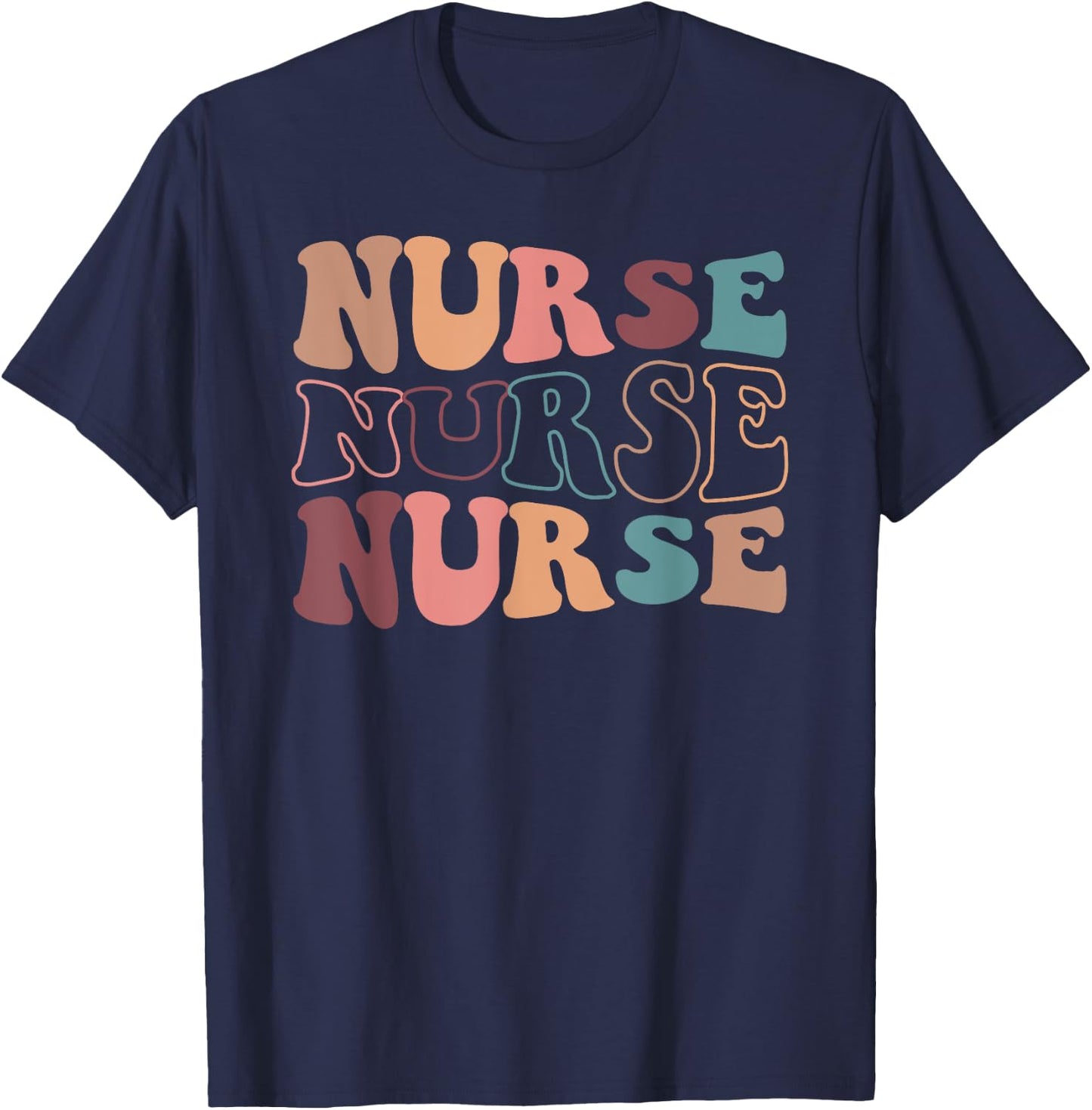 Groovy Nurse Shirt Women School Nurse RN ICU ER Pediatric T-Shirt - T-Shirt | Navy