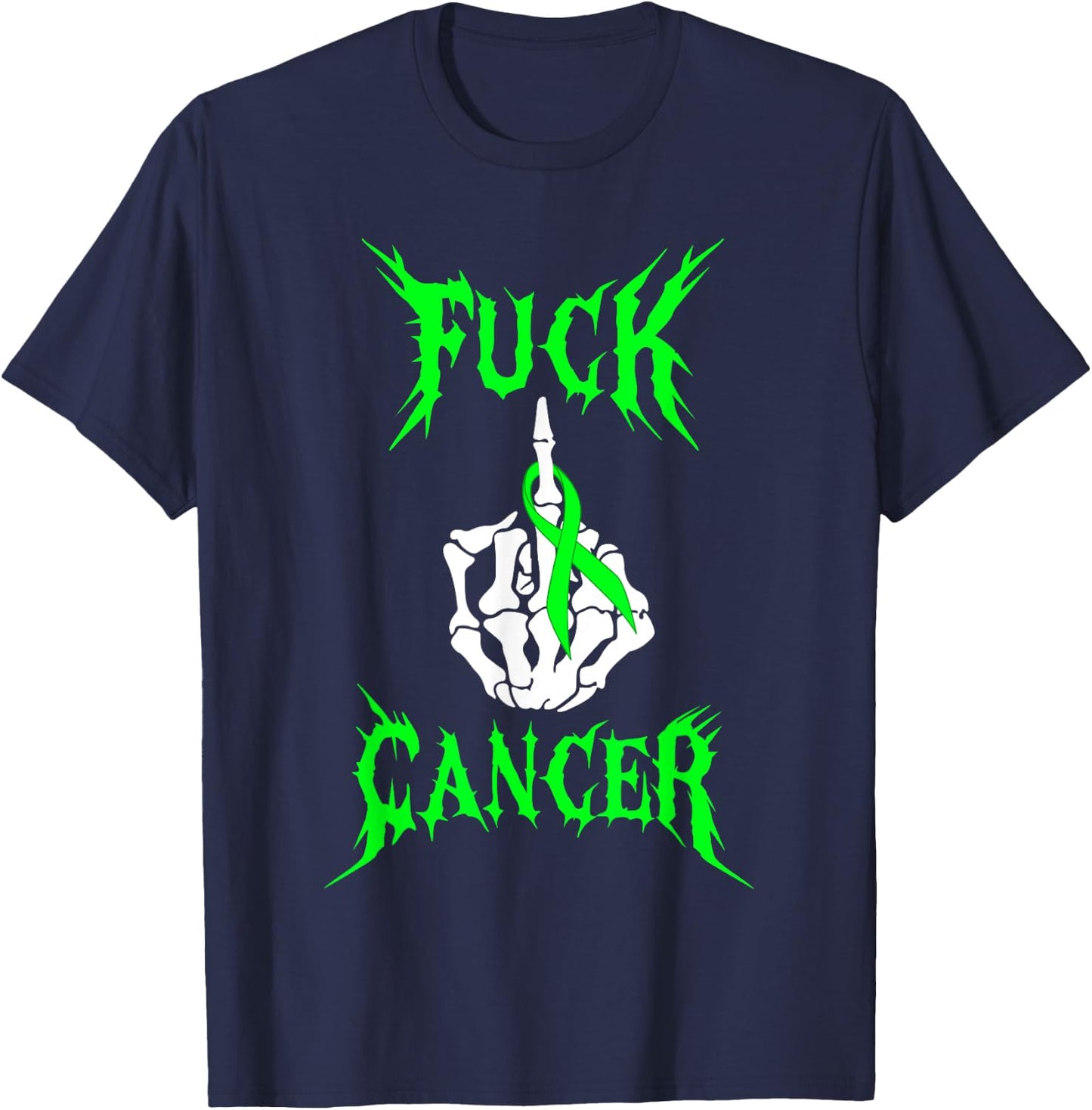 Fuck Cancer Rock Tattoos Warrior Non-Hodgkin Lymphoma Cancer T-Shirt - T-Shirt | Navy