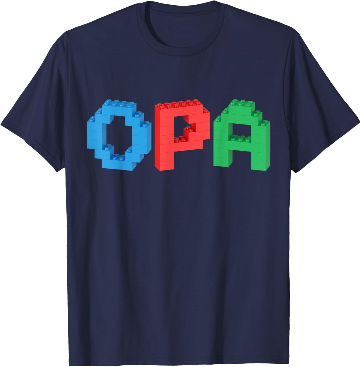 Opa Master Builder Building Bricks Blocks Family T-Shirt - T-Shirt | Navy