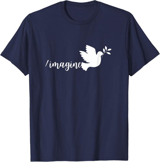 /imagine Peace with a Graphic of a Peace Dove T-Shirt - T-Shirt | Navy