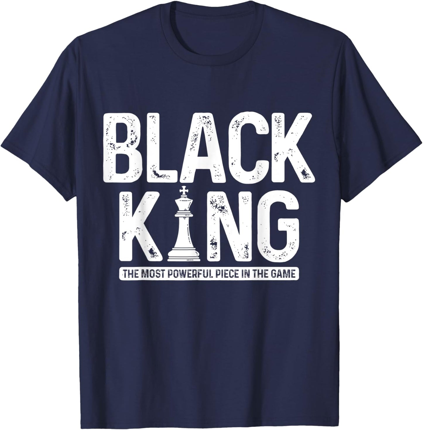 Black King Chess History Month Juneteenth African Pride T-Shirt - T-Shirt | Navy