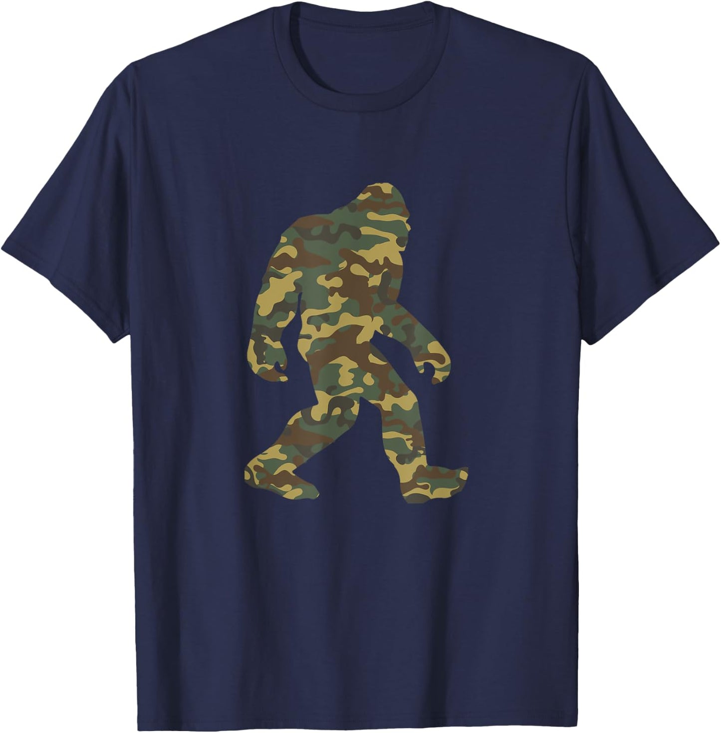 Camouflage Bigfoot Sasquatch Camo Army Pattern Big Foot T-Shirt - T-Shirt | Navy
