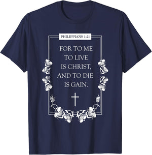proverbs bible study Philippians 1 21 T-Shirt - T-Shirt | Navy