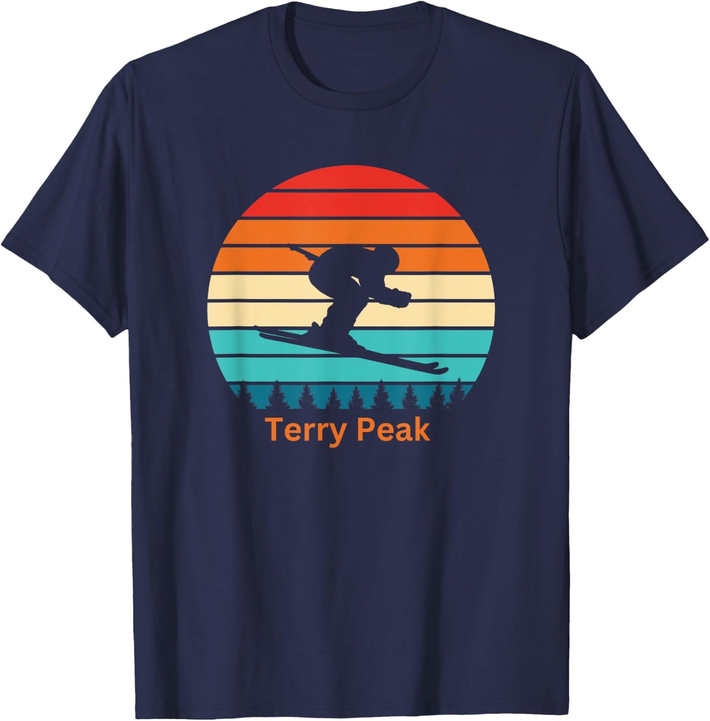 Terry Peak South Dakota Ski Resort Sunset T-Shirt - T-Shirt | Navy