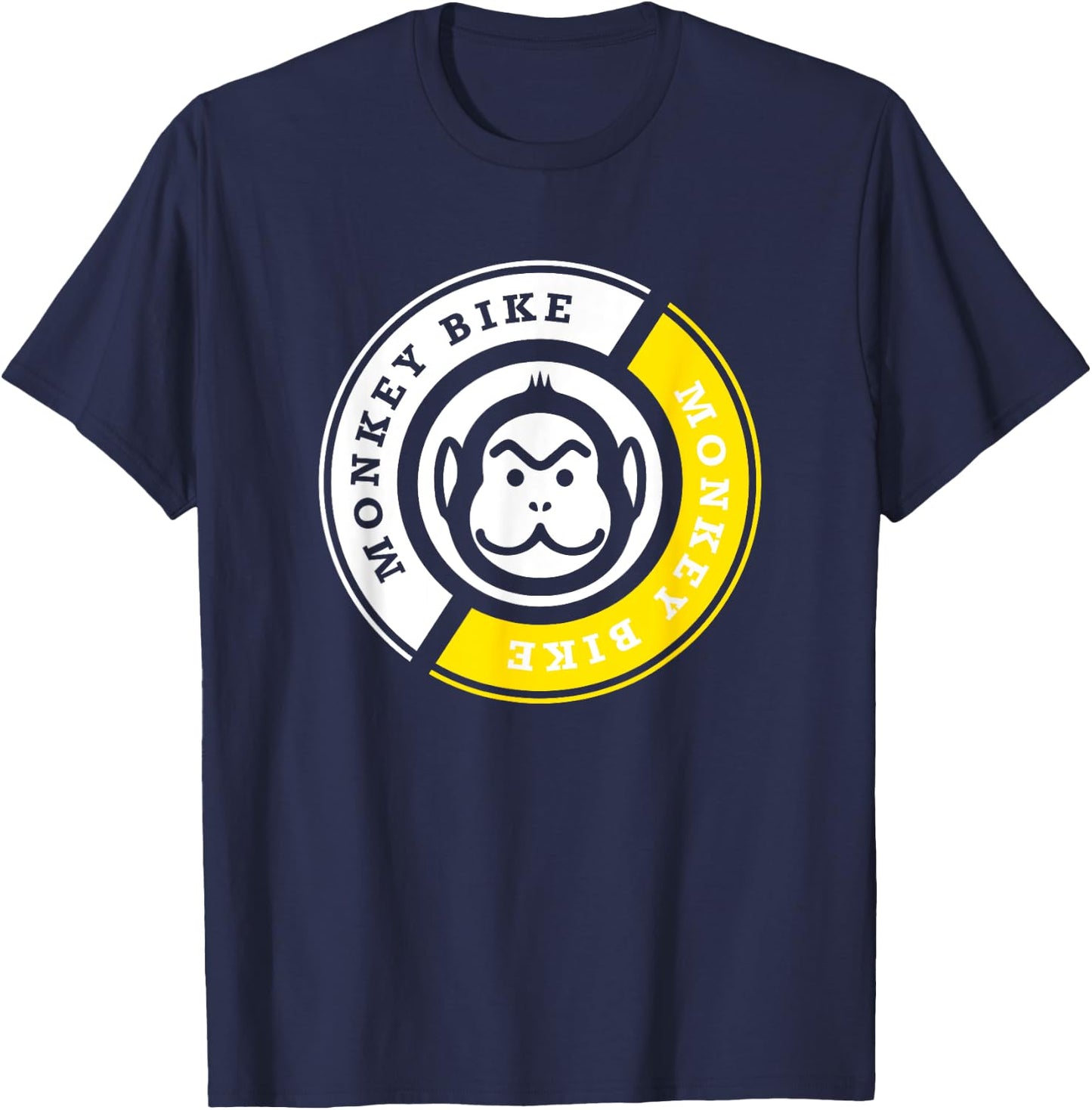 Monkey Bike Yellow Graphic T-Shirt - T-Shirt | Navy