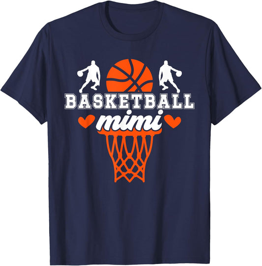 Basketball Mimi Proud Grandma Mimi Of A Basketball Player T-Shirt - T-Shirt | Navy