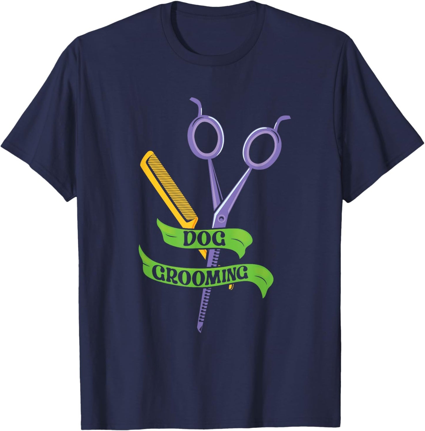 Dog Grooming Job Groomer Dogs Men Women T-Shirt - T-Shirt | Navy